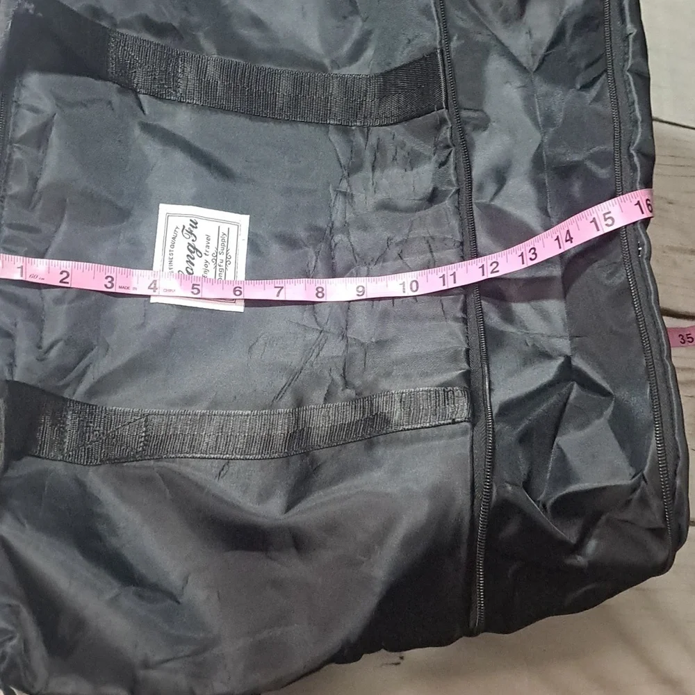 Black Gym Duffel Travel Bag Folds Down To Pack